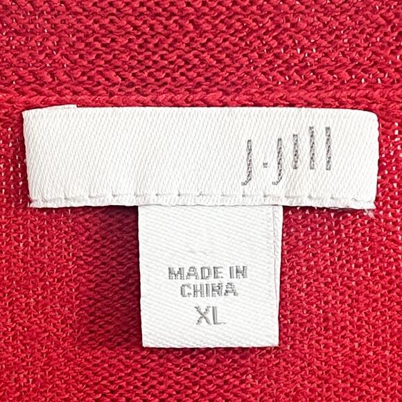 J Jill Womens Crew Neck Lightweight Tunic Sweater - Red, Size XL - Picture 5 of 7